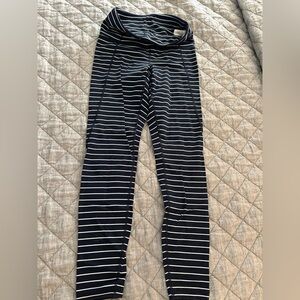 Athleta Navy Striped Leggings